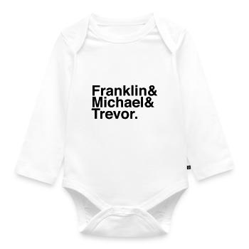 GTA 5 – Franklin&Michael&Trevor. - Baby Bio-Langarm-Body - Weiß - Vorne