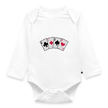 Poker Cards - Poker Cards - Organic Longsleeve Baby Bodysuit - white - Front