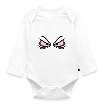 Evil Eyes - Organic Longsleeve Baby Bodysuit - white - Front