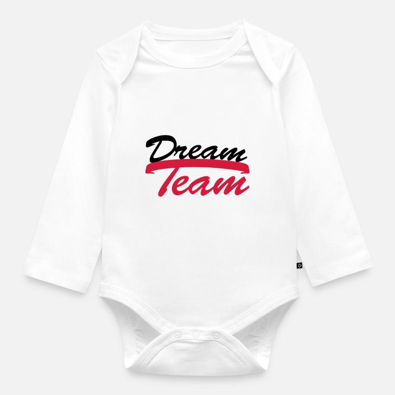Logo de l'équipe de rêve texte logo design couple - Body Bébé bio manches longues - blanc