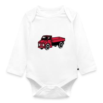 Auto Spielzeug Laster Kipper Truck Lastwagen Fahrz - Baby Bio-Langarm-Body - Weiß - Vorne