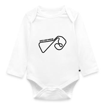 Sachsenring Rennstrecke Autorennen - Baby Bio-Langarm-Body - Weiß - Vorne