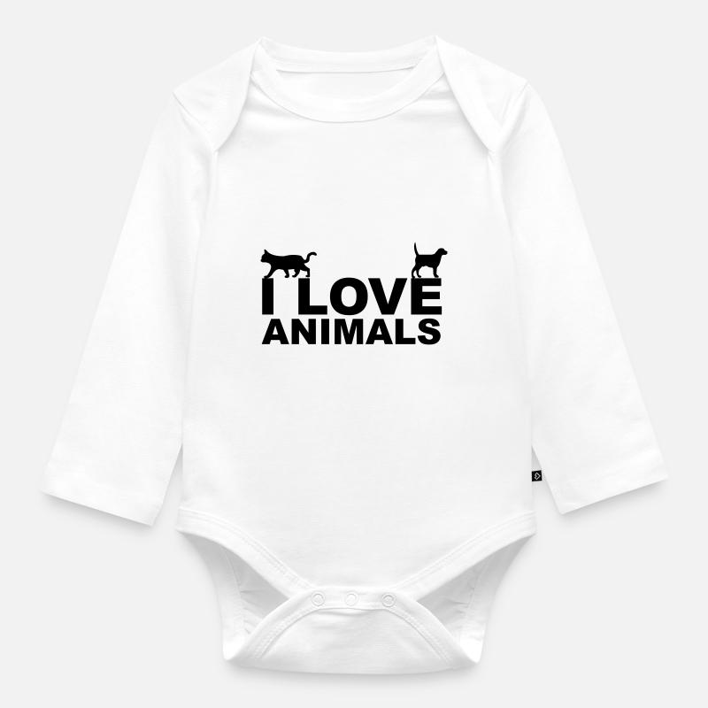 Animals - Body Bébé bio manches longues - blanc