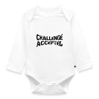Cooler Stempel Challenge Accepted - Organic Longsleeve Baby Bodysuit - white - Front