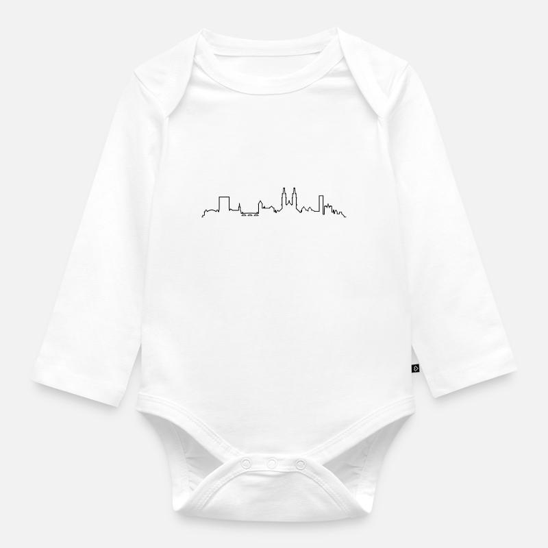 Skyline Basel - Baby Bio-Langarm-Body - Weiß