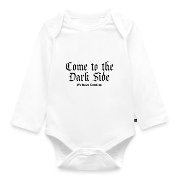 Come to the Dark Side - we have Cookies - Organic Longsleeve Baby Bodysuit - white - Front