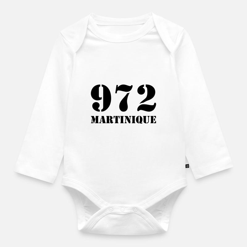 972 Martinique - Body Bébé bio manches longues - blanc