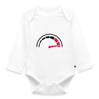 Speedometer quick lawn - Organic Longsleeve Baby Bodysuit - white - Front