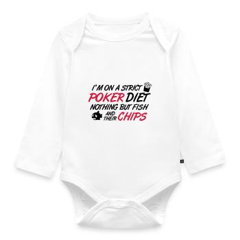 Poker diet: Fish and their chips - Baby Bio-Langarm-Body - Weiß - Vorne