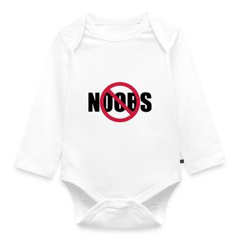 Keine Noobs Verboten Schild - Baby Bio-Langarm-Body - Weiß - Vorne