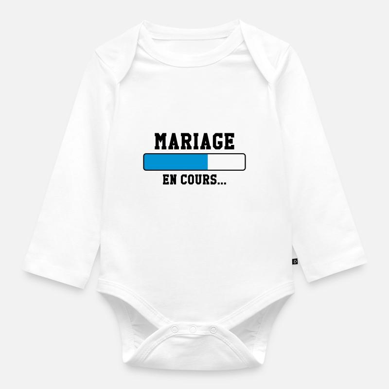 Mariage en cours ... - Body Bébé bio manches longues - blanc