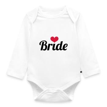 Bride - Wedding - Baby Bio-Langarm-Body - Weiß - Vorne