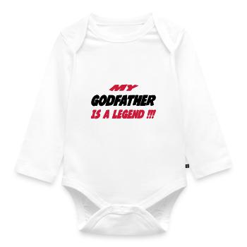 My godfather is a legend !!! 111 - Baby Bio-Langarm-Body - Weiß - Vorne
