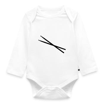 Drumsticks - Baby Bio-Langarm-Body - Weiß - Vorne