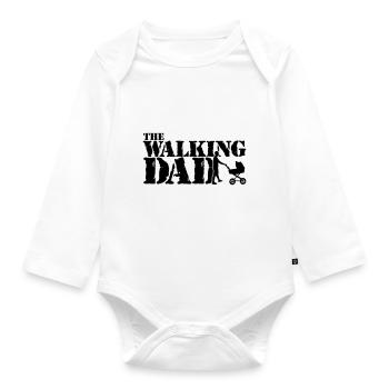 WALKING DAD - Baby Bio-Langarm-Body - Weiß - Vorne