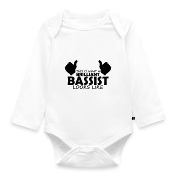 brilliant bassist - Organic Longsleeve Baby Bodysuit - white - Front
