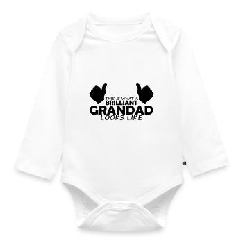 brilliant grandad - Organic Longsleeve Baby Bodysuit - white - Front