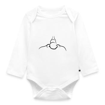 grosse haessliche nase riechen zinken fette dicke - Baby Bio-Langarm-Body - Weiß - Vorne