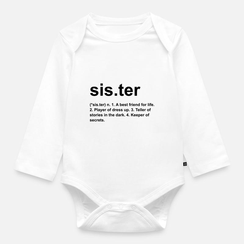 sister - Baby Bio-Langarm-Body - Weiß