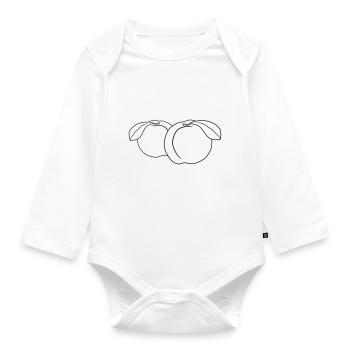 2 pfirsiche lecker frucht früchte - Baby Bio-Langarm-Body - Weiß - Vorne