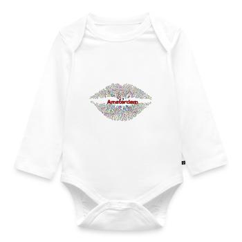 Love Amsterdam - Organic Longsleeve Baby Bodysuit - white - Front