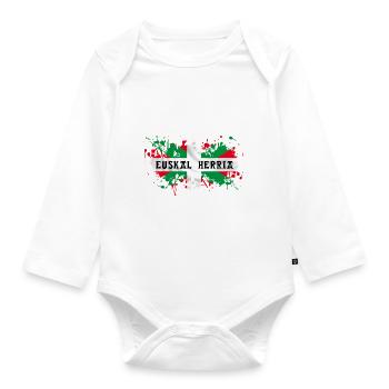 euskal herria - pays basque 59 - Body Bébé bio manches longues - blanc - Devant