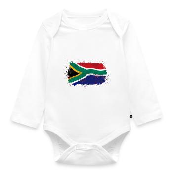 South Africa Flag - Baby Bio-Langarm-Body - Weiß - Vorne