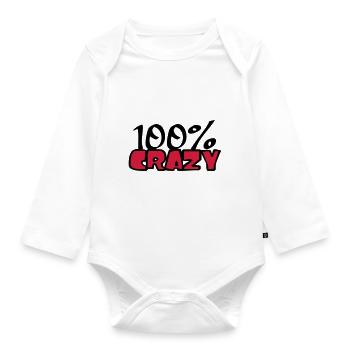 verwirrt 100 hundert prozent comic cartoon text sc - Baby Bio-Langarm-Body - Weiß - Vorne