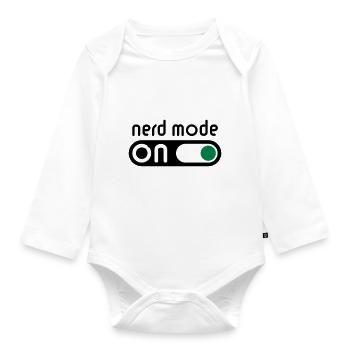 Nerd Mode On (Geek / Computerfreak) - Baby Bio-Langarm-Body - Weiß - Vorne