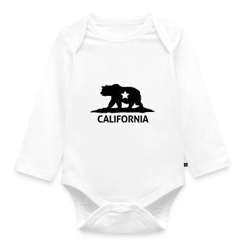 california - Organic Longsleeve Baby Bodysuit - white - Front