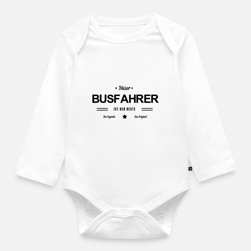 Bester Busfahrer - Baby Bio-Langarm-Body - Weiß