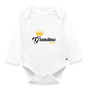 Grandma Oma Großmütter Mamy Mamie Grand-Mère - Organic Longsleeve Baby Bodysuit - white - Front