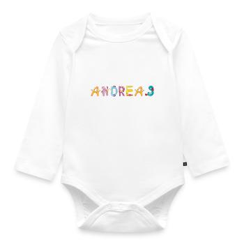 Andreas - Baby Bio-Langarm-Body - Weiß - Vorne