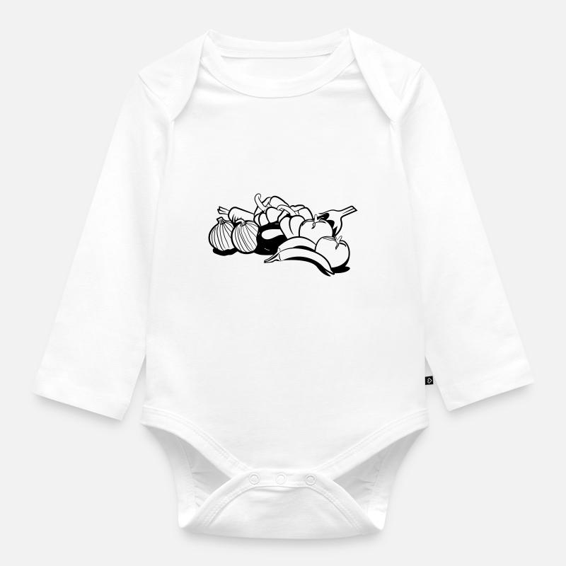 gemüse - Baby Bio-Langarm-Body - Weiß