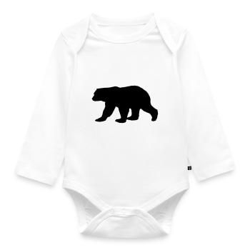 bear silhouette - Baby Bio-Langarm-Body - Weiß - Vorne