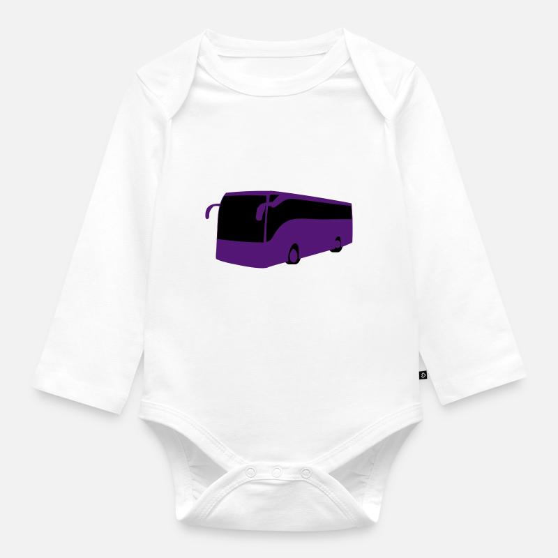 Reisebus - Baby Bio-Langarm-Body - Weiß