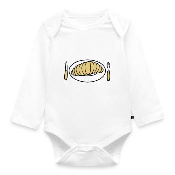 Huge disgusting larva - Organic Longsleeve Baby Bodysuit - white - Front