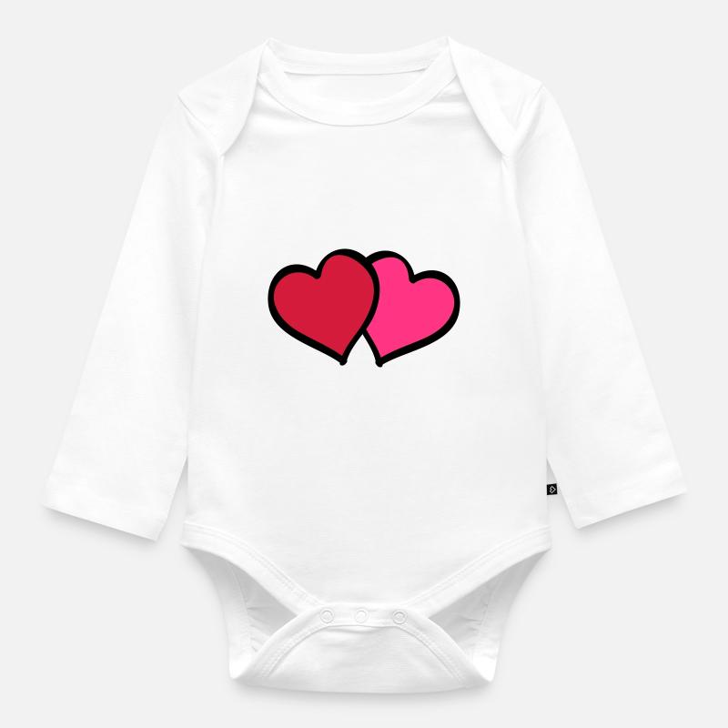 hearts comic - Baby Bio-Langarm-Body - Weiß