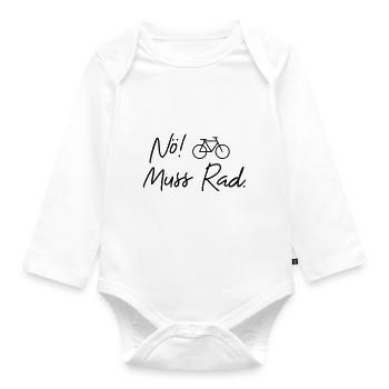 nö muss rad - Baby Bio-Langarm-Body - Weiß - Vorne