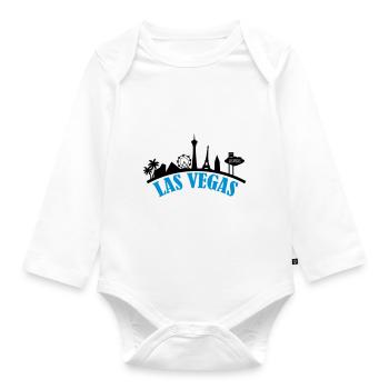 las_vegas_002 - Baby Bio-Langarm-Body - Weiß - Vorne