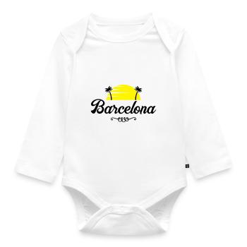 barcelona sunset - Baby Bio-Langarm-Body - Weiß - Vorne