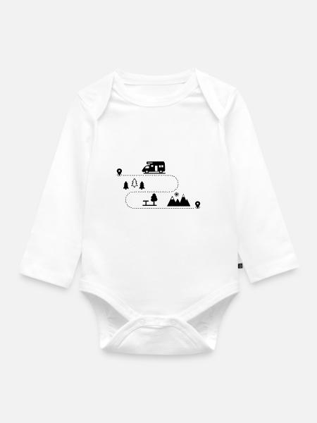 Wohnmobil - Baby Bio-Langarm-Body - Weiß