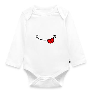 Lächeln Witzbold - Baby Bio-Langarm-Body - Weiß - Vorne