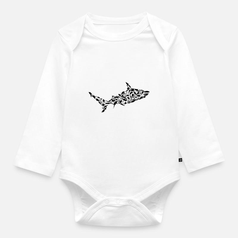 Hai - Baby Bio-Langarm-Body - Weiß