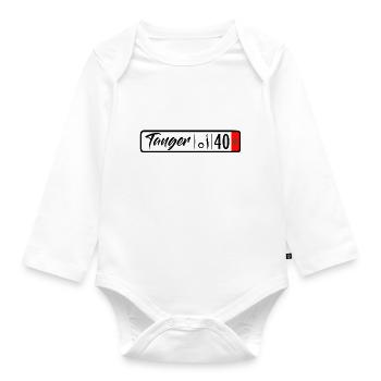 Tangier license plate - Organic Longsleeve Baby Bodysuit - white - Front