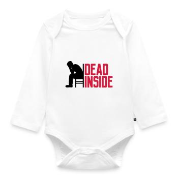 Depression Dead Inside - Baby Bio-Langarm-Body - Weiß - Vorne