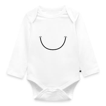smile - Organic Longsleeve Baby Bodysuit - white - Front