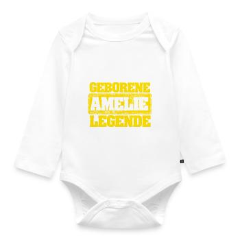 Legende als Amelie - Baby Bio-Langarm-Body - Weiß - Vorne