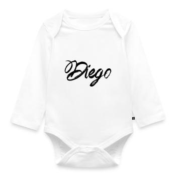 Diego - Baby Bio-Langarm-Body - Weiß - Vorne