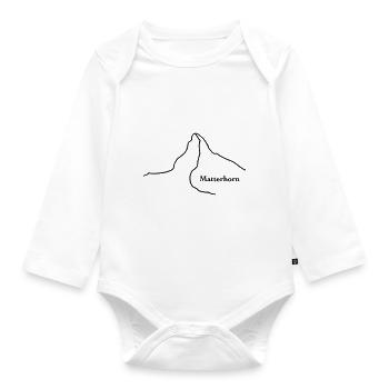 Matterhorn mit Text - Baby Bio-Langarm-Body - Weiß - Vorne